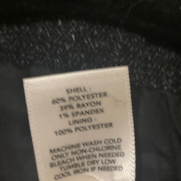 LOFT RUFFLE lapel charcoal grey blazer sz 2 - Picture 4 of 5